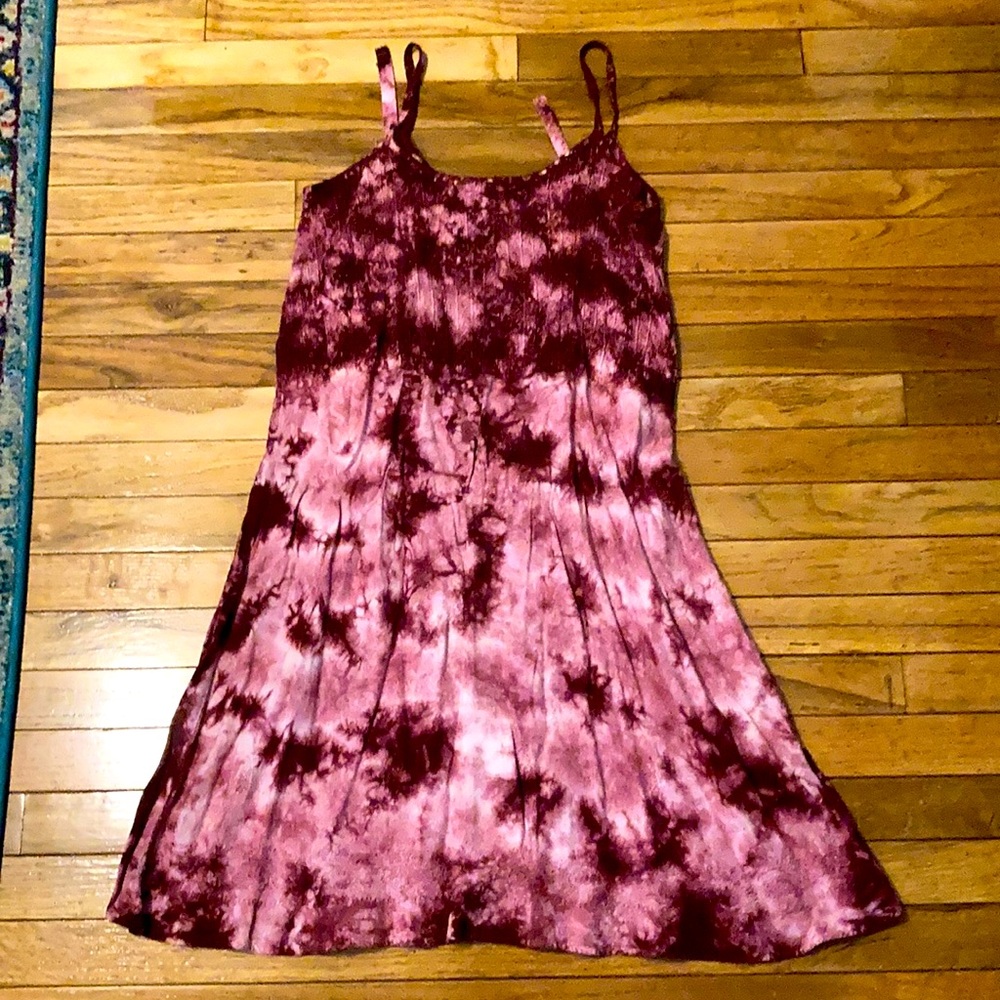 Tie dye red dress